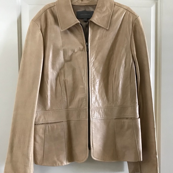 Leather Jacket, Beautiful Shade of Beige - Picture 2 of 7